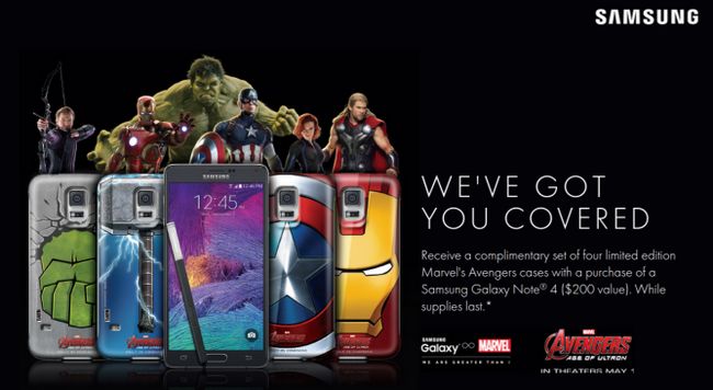 Fotografía - [Sólo en EEUU Promoción] Samsung regalando Conjunto De Avengers Casos 4 Edición limitada de Marvel con la nota 4 de Compra